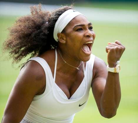 Wimbledon Women s Singles Quarter Final Serena Williams (USA) v Victoria Azarenka (BLR) 07 07 15. AELTC, Wimbledon Championships 2015, Wimbledon, London. Women s Singles Quarter Final Serena Williams (USA) celebrates after winning her match against Victoria Azarenka (BLR) on Centre court. Picture Ian Rutherford. Ian Rutherford London Wimbledon England Copyright: xIanxRutherfordx IR20150707WilmvAza1