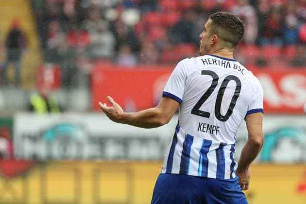 09.12.2023, xusrbx, Fussball 2.Bundesliga, 1.FC Kaiserslautern - Hertha BSC Berlin emspor, Marc Oliver Kempf (Herta BSC, 20), Torschuetze zum 1:2 in der 82. Spielminute (DFL DFB REGULATIONS PROHIBIT ANY USE OF PHOTOGRAPHS as IMAGE SEQUENCES and or QUASI-VIDEO) Kaiserslautern
