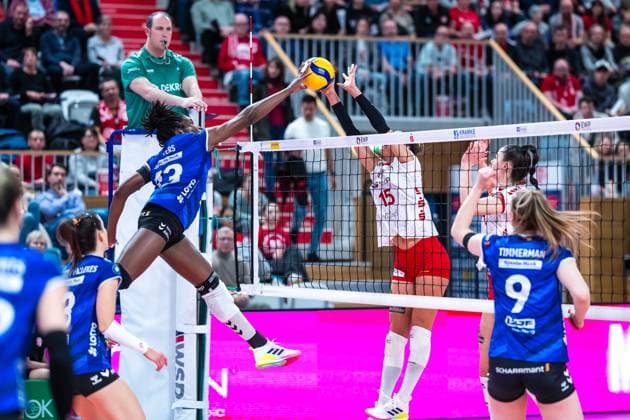 VBL Volleyball-Bundesliga; SC Potsdam - Alianz MTV Stuttgart; 9.12.2023 VBL Volleyball-Bundesliga; SC Potsdam - Allianz MTV Stuttgart; Krystal Rivers (Allianz MTV Stuttgart 13); 9.12.2023 Copyright: xBEAUTIFULxSPORTS NicolxMarschallx