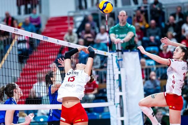 VBL Volleyball-Bundesliga; SC Potsdam - Allianz MTV Stuttgart; 09.12.2023 VBL Volleyball-Bundesliga; SC Potsdam - Allianz MTV Stuttgart; 9.12.2023 Copyright: xBEAUTIFULxSPORTS NicolxMarschallx
