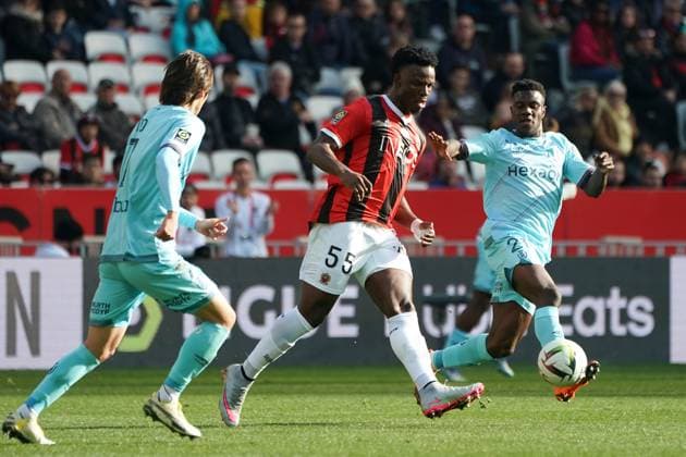 Youssouf Ndayishimiye (OGC Nice) FOOTBALL : OGC Nice vs Stade de Reims - Ligue 1 Uber Eats - Nice - 10 12 2023 NorbertScanella Panoramic 