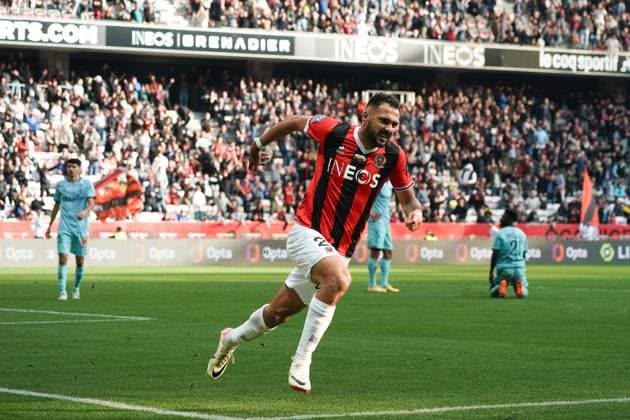 Joie - GaÃ«tan Laborde (OGC Nice) FOOTBALL : OGC Nice vs Stade de Reims - Ligue 1 Uber Eats - Nice - 10 12 2023 NorbertScanella Panoramic 