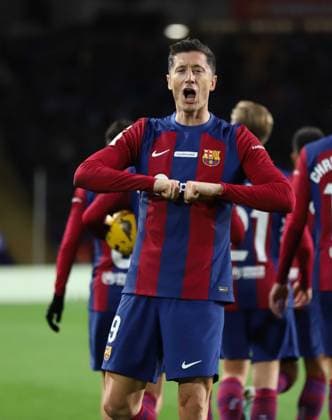 Sport Themen der Woche KW49 Sport Bilder des Tages December 10, 2023, Sabadell, Barcelona, Spain: Barcelona Spain 10.12.2023 Robert Lewandowski ( FC Barcelona, Barca celebrates after scoring his team s first goal during the La Liga EA Sports between FC Barcelona and Girona FC at Estadi Olimpic Lluis Companys on 10 December 2023 in Barcelona. Sabadell Spain - ZUMAu50_ 20231210_zsp_u50_056 Copyright: xXavixUrgelesx
