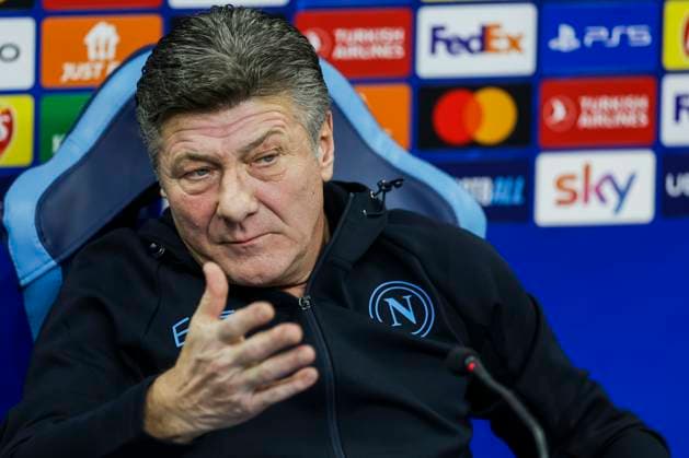 Italy: press conference, PK, Pressekonferenz SSC Napoli SSC Napoli s italian coach Walter Mazzarri during the SSC Napoli press conference the day before the Champions League football match against Braga at the Konami center in Castel Volturno on 11 December, 2023 ABPH3988 Copyright: xAntonioxBalascox