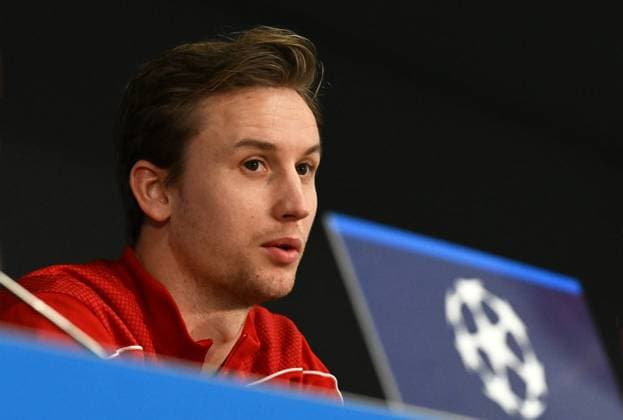 Fussball, Herren, Saison 2023 2024, UEFA Champions League (Gruppe C, 6. Spieltag), 1. FC Union Berlin - Real Madrid, Pressekonferenz Training von Union im Olympiastadion am Tag vor dem Spiel, im Bild: Torhüter Frederik Rönnow (1. FC Union Berlin), 11.12. 2023, Copyright: xMatthiasxKochx