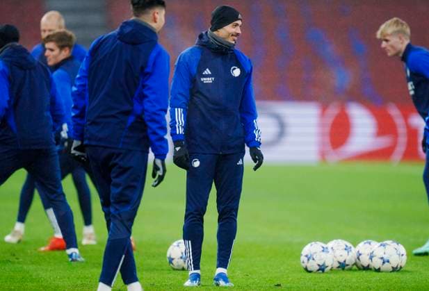 Diogo Goncalves during FC Copenhagen training on Monday 11 December 2023. FC Copenhagen meets Turkish Galatasaray in the Champions League on Tuesday. (Photo: Liselotte Sabroe Ritzau Scanpix) , Copenhagen Denmark