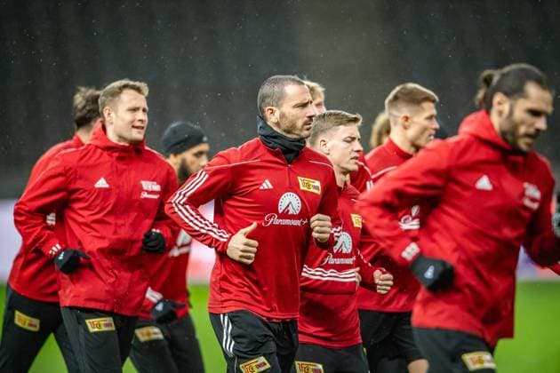 UEFA Champions League: Pressekonferenz und Training 1. FC Union Berlin. Berlin, 11.12.2023 Leonardo Bonucci (1. FC Union Berlin, 23) UEFA Champions League: Pressekonferenz und Training 1. FC Union Berlin vor dem Spiel 1. FC Union Berlin vs Real Madrid, Olympiastadion, Berlin, 11.12.2023 Copyright: xBEAUTIFULxSPORTS LucianoxLimax