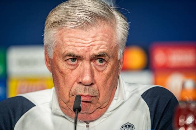 UEFA Champions League: Pressekonferenz und Training Real Madrid. Berlin, 11.12.2023 Carlo Ancelotti (Trainer Real Madrid) UEFA Champions League: Pressekonferenz und Training Real Madrid vor dem Spiel 1. FC Union Berlin vs Real Madrid, Olympiastadion, Berlin, 11.12.2023 Copyright: xBEAUTIFULxSPORTS LucianoxLimax