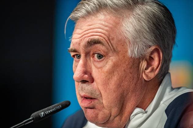 UEFA Champions League: Pressekonferenz und Training Real Madrid. Berlin, 11.12.2023 Carlo Ancelotti (Trainer Real Madrid) UEFA Champions League: Pressekonferenz und Training Real Madrid vor dem Spiel 1. FC Union Berlin vs Real Madrid, Olympiastadion, Berlin, 11.12.2023 Copyright: xBEAUTIFULxSPORTS LucianoxLimax