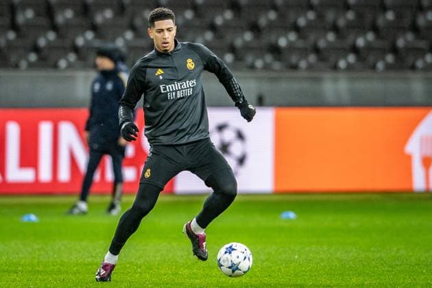 UEFA Champions League: Pressekonferenz und Training Real Madrid. Berlin, 11.12.2023 Jude Bellingham (Real Madrid, 5) UEFA Champions League: Pressekonferenz und Training Real Madrid vor dem Spiel 1. FC Union Berlin vs Real Madrid, Olympiastadion, Berlin, 11.12.2023 Copyright: xBEAUTIFULxSPORTS LucianoxLimax