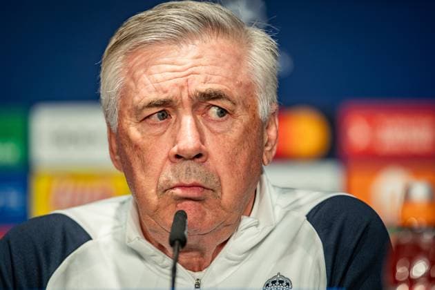 UEFA Champions League: Pressekonferenz und Training Real Madrid. Berlin, 11.12.2023 Carlo Ancelotti (Trainer Real Madrid) UEFA Champions League: Pressekonferenz und Training Real Madrid vor dem Spiel 1. FC Union Berlin vs Real Madrid, Olympiastadion, Berlin, 11.12.2023 Copyright: xBEAUTIFULxSPORTS LucianoxLimax