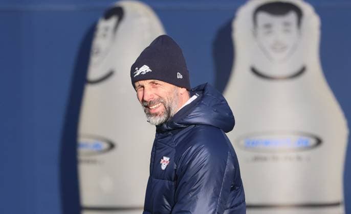RB Leipzig Training Champions League Leipzig, 12.12.2023, RB Trainingszentrum, UEFA Champions League , RB Leipzig - Abschlusstraining am Vortag von RBL v. Young Boys Bern , Im Bild: Trainer Marco Rose (RB Leipzig) ,