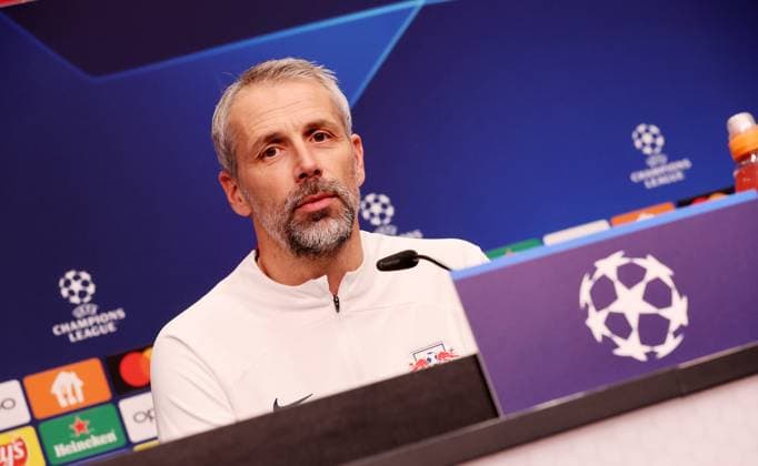 RB Leipzig PK Champions League Leipzig, 12.12.2023, RB Akademie, UEFA Champions League , RB Leipzig - Pressekonferenz am Vortag von RBL v. Young Boys Bern , Im Bild: Trainer Marco Rose (RB Leipzig) ,