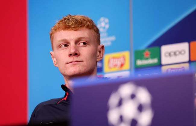 RB Leipzig PK Champions League Leipzig, 12.12.2023, RB Akademie, UEFA Champions League , RB Leipzig - Pressekonferenz am Vortag von RBL v. Young Boys Bern , Im Bild: Spieler Nicolas Seiwald (13, RB Leipzig) ,