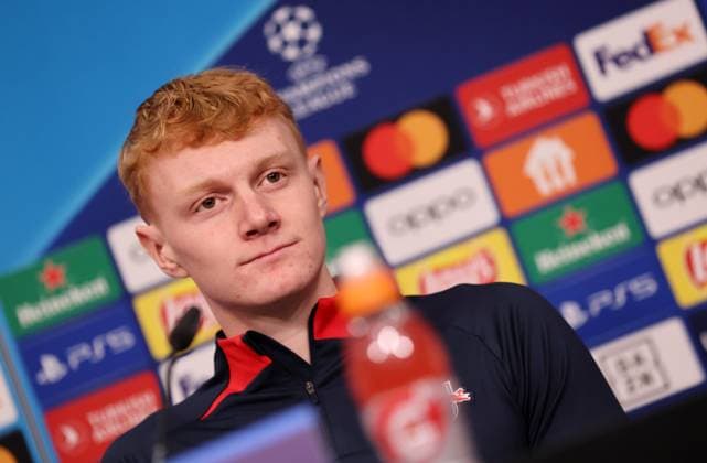 RB Leipzig PK Champions League Leipzig, 12.12.2023, RB Akademie, UEFA Champions League , RB Leipzig - Pressekonferenz am Vortag von RBL v. Young Boys Bern , Im Bild: Spieler Nicolas Seiwald (13, RB Leipzig) ,