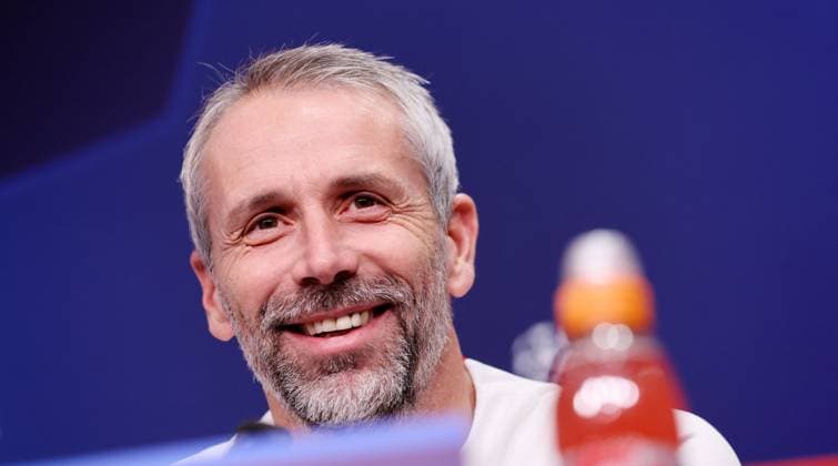 RB Leipzig PK Champions League Leipzig, 12.12.2023, RB Akademie, UEFA Champions League , RB Leipzig - Pressekonferenz am Vortag von RBL v. Young Boys Bern , Im Bild: Trainer Marco Rose (RB Leipzig) ,