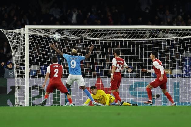 Braga s Turkish defender Serdar Saatci autogoal during the Uefa champions league match between SSC Napoli vs Braga at the Diego Armando Maradona Stadium in Naples, southern Italy, on December 12, 2023.  Copyright: xAntonioxBalasco IPAxSportx xipa-x xx IPA_42175915 IPA_Agency_IPA42175915