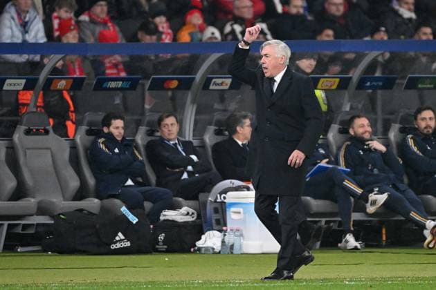 Fussball, Herren, Saison 2023 2024, UEFA Champions League (Gruppe C, 6. Spieltag), 1. FC Union Berlin - Real Madrid, v.l. Trainer Carlo Ancelotti (Real Madrid) , 12.12. 2023, Copyright: xMatthiasxKochx