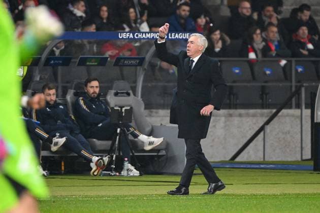 Fussball, Herren, Saison 2023 2024, UEFA Champions League (Gruppe C, 6. Spieltag), 1. FC Union Berlin - Real Madrid, v.l. Trainer Carlo Ancelotti (Real Madrid) , 12.12. 2023, Copyright: xMatthiasxKochx