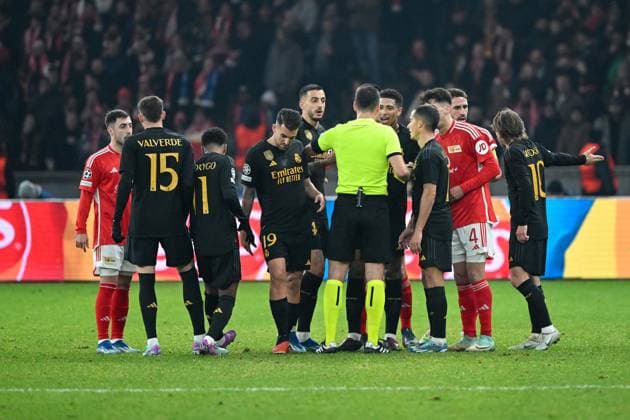 Fussball, Herren, Saison 2023 2024, UEFA Champions League (Gruppe C, 6. Spieltag), 1. FC Union Berlin - Real Madrid, v.l. Rudelbildung , 12.12. 2023, Copyright: xMatthiasxKochx