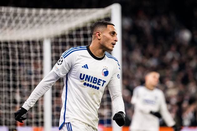 231212 Elias Achouri of FC Copenhagen looks dejected during the UEFA Champions League football match between FC Copenhagen and Galatasaray on December 12, 2023 in Copenhagen. Photo: Petter Arvidson BILDBYRAN kod PA PA0704 fotboll football soccer fotball champions league fc copenhagen galatasaray bbeng depp Copyright: PETTERxARVIDSON BB231212PA050