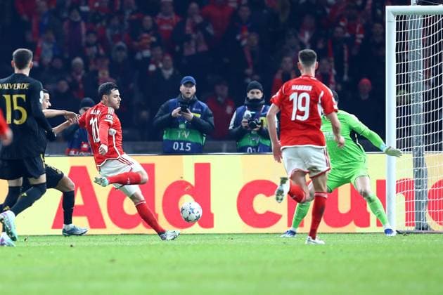 12.12.2023, xtgx, Fussball UEFA Champions League, Union Berlin - Real Madrid emspor, v.l. Kevin Volland (1. FC Union Berlin) erzielt das Tor zum scores the goal 1:0 (DFL DFB REGULATIONS PROHIBIT ANY USE OF PHOTOGRAPHS as IMAGE SEQUENCES and or QUASI-VIDEO) Berlin