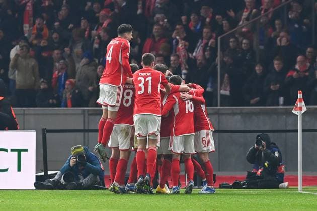 Fussball, Herren, Saison 2023 2024, UEFA Champions League (Gruppe C, 6. Spieltag), 1. FC Union Berlin - Real Madrid, v.l. Kevin Volland (1. FC Union Berlin) Torjubel, jubelt nach dem Tor zum 1:0 , 12.12. 2023, Copyright: xMatthiasxKochx