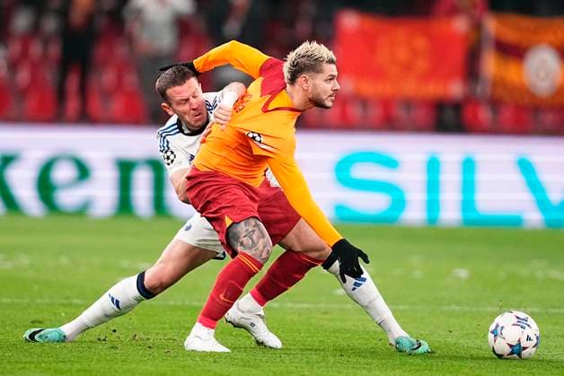 Galatasaray s Mauro Icardi during the Champions League match between FC Copenhagen and Galatasaray SK in the sixth round of play in Group A at Parken, Copenhagen, Tuesday, December 12, 2023. (Photo: Mads Claus Rasmussen Scanpix 2023) , Copenhagen Denmark Copyright: MadsxClausxRasmussenx COP14438 spdk20231212-210645-L