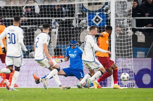 231212 Goalkeeper Kamil Grabara of FC Copenhagen during the UEFA Champions League football match between FC Copenhagen and Galatasaray on December 12, 2023 in Copenhagen. Photo: Petter Arvidson BILDBYRAN kod PA PA0704 fotboll football soccer fotball champions league fc copenhagen galatasaray bbeng Copyright: PETTERxARVIDSON BB231212PA096