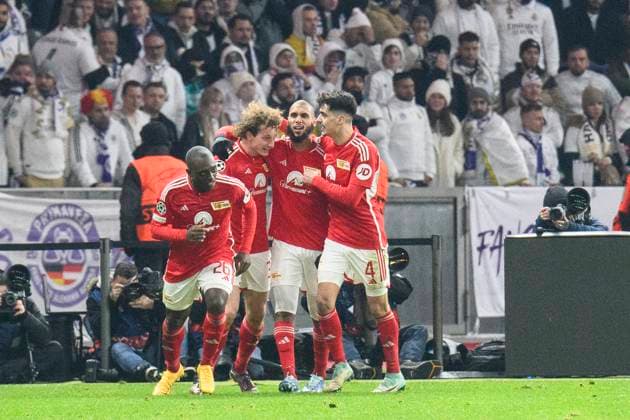 Alex Kral ( 1.FC Union Berlin, 33), feiert sein Tor zum 2:2, Tor, Treffer, drin, Jubel, Torjubel, Freude, Begeisterung, GER, 1.FC Union Berlin vs Real Madrid, UEFA Champions League, 6. Gruppenspiel, Saison - Spielzeit 2023 2024, 12.12.2023, DFL REGULATIONS PROHIBIT ANY USE OF PHOTOGRAPHS AS IMAGE SEQUENCES AND OR QUASI-VIDEO, GER, Berlin, 1.FC Union Berlin vs 1.FC Union Berlin vs Real Madrid, UEFA Champions League, 6. Gruppenspiel, Spielzeit 2023 2024, 12.12.2023, xukhx, Copyright: xUwexKoch Eibner-Pressefotox EP_UKH