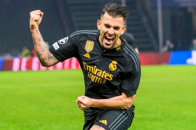 v.l. Dani Ceballos (Real Madrid, 19), schiesst Tor zum 2:3, Tor, Treffer, drin, Jubel, Torjubel, Freude, Begeisterung, GER, 1.FC Union Berlin vs Real Madrid, UEFA Champions League, 6. Gruppenspiel, Saison - Spielzeit 2023 2024, 12.12.2023, DFL REGULATIONS PROHIBIT ANY USE OF PHOTOGRAPHS AS IMAGE SEQUENCES AND OR QUASI-VIDEO, GER, Berlin, 1.FC Union Berlin vs 1.FC Union Berlin vs Real Madrid, UEFA Champions League, 6. Gruppenspiel, Spielzeit 2023 2024, 12.12.2023, xukhx, Copyright: xUwexKoch Eibner-Pressefotox EP_UKH