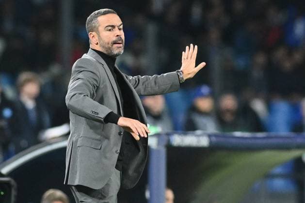 UEFA Champions League football match - SSC Napoli vs SC Braga Artur Jorge head coach of SC Braga gesticulates during the Uefa Champions League between SSC Napoli vs SC Braga at Diego Armando Maradona Stadium Naples Italy  Copyright: xIPAxSport ABACAx
