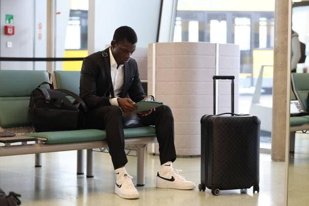 SOCCER - UEFA EL, Sporting vs Sturm LISBON,PORTUGAL,13.DEC.23 - SOCCER - UEFA Europa League, group stage, Sporting CP vs SK Sturm Graz, preview, departure Sturm. Image shows Amadou Dante (Sturm).  GEPAxpictures xChrisxBauer