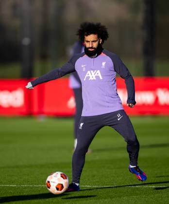 Football - UEFA Europa League - Group E - Royale Union Saint-Gilloise v Liverpool FC - MD-1 LIVERPOOL, ENGLAND - Wednesday, December 13, 2023: Liverpool s Mohamed Salah during a training session at the AXA Training Centre ahead of the UEFA Europa League Group E match between Royale Union Saint-Gilloise and Liverpool FC. (Photo by Jessica Hornby Propaganda) LIVERPOOL AXA Training Centre MERSEYSIDE ENGLAND  Copyright: xDavidxRawcliffex P2023-12-13-LFC_Training-31