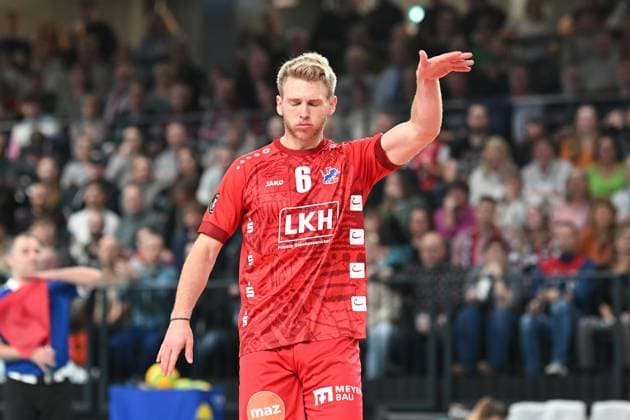Volleyball I Herren I 2023-2024 I Champions League Volley I 4th Round Leg 3 CLVM 71 I SVG Lüneburg - JASTRZEBSKI Wegiel I 13.12.2023 Gage Thomas Worsley (6, SVG Lüneburg): Nix da - das ist unser Punkt! Lüneburg LKH Arena Niedersachsen Deutschland Copyright: xLobeca AndreasxHannigx