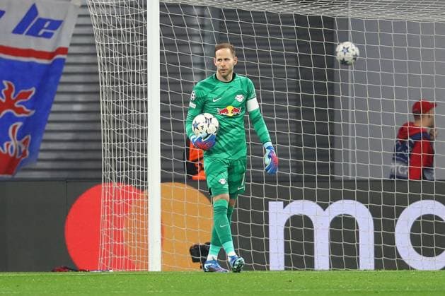 13.12.2023, xtgx, Fussball UEFA Champions League, RB Leipzig - Young Boys Bern emspor, v.l. Peter Gulasci (Leipzig, 1) (DFL DFB REGULATIONS PROHIBIT ANY USE OF PHOTOGRAPHS as IMAGE SEQUENCES and or QUASI-VIDEO) Leipzig
