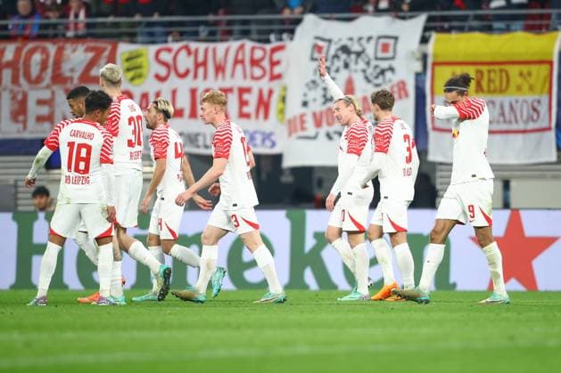 13.12.2023, xtgx, Fussball UEFA Champions League, RB Leipzig - Young Boys Bern emspor, v.l. Emil Forsberg (Leipzig, 10) Jubel, Torjubel, jubelt ueber das Tor, celebrate the goal, celebration (DFL DFB REGULATIONS PROHIBIT ANY USE OF PHOTOGRAPHS as IMAGE SEQUENCES and or QUASI-VIDEO) Leipzig