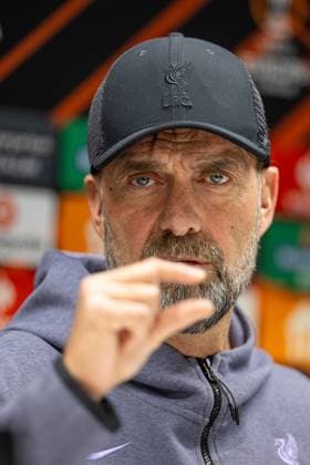 Football - UEFA Europa League - Group E - Royale Union Saint-Gilloise v Liverpool FC - MD-1 BRUSSELS, BELGIUM - Wednesday, December 13, 2023: Liverpool s manager Jürgen Klopp during a press conference, PK, Pressekonferenz at the Constant Vanden Stock Stadium ahead of the UEFA Europa League Group E matchday 6 game between Royale Union Saint-Gilloise and Liverpool FC. (Photo by David Rawcliffe Propaganda) BRUSSELS Constant Vanden Stock Stadium BRUSSELS-CAPITOL-REGION BELGIUM  Copyright: xDavidxRawcliffex P2023-12-13-Union_SG_Liverpool_MD-1-9
