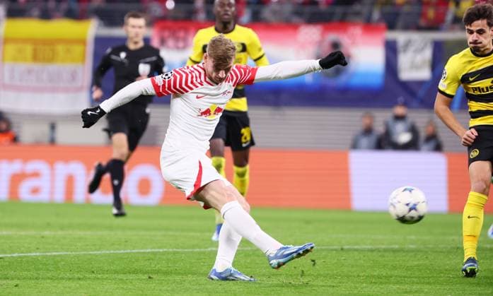 RB Leipzig - Young Boys Bern Champions League Leipzig, 13.12.2023, Red Bull Arena, Fussball , UEFA Champions League, Gruppe G , 6. Spieltag, RB Leipzig vs. Young Boys Bern , Im Bild: Timo Werner (11, RB Leipzig). , Foto nur zur redaktionellen Nutzung bestimmt! . , UEFA regulations prohibit any use of photographs as image sequences and or quasi-video ,
