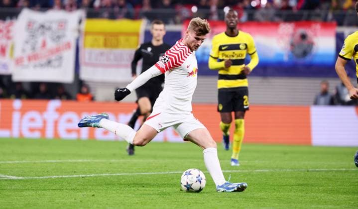 RB Leipzig - Young Boys Bern Champions League Leipzig, 13.12.2023, Red Bull Arena, Fussball , UEFA Champions League, Gruppe G , 6. Spieltag, RB Leipzig vs. Young Boys Bern , Im Bild: Timo Werner (11, RB Leipzig). , Foto nur zur redaktionellen Nutzung bestimmt! . , UEFA regulations prohibit any use of photographs as image sequences and or quasi-video ,