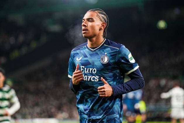 UEFA Champions League: Celtic v Feyenoord Glasgow - Calvin Stengs of Feyenoord during the 6th leg of the UEFA Champions League group stage between Celtic v Feyenoord at Celtic Park on 13 December 2023 in Glasgow, Scotland. Copyright: xYannickxVerhoevenx