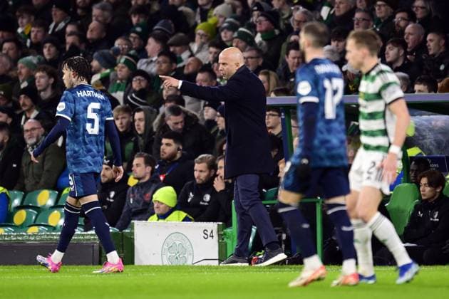 GLASGOW - Feyenoord coach Arne Slot during the UEFA Champions League group E match between Celtic FC and Feyenoord at Celtic Park on December 13, 2023 in Glasgow, Scotland. ANP OLAF KRAAK Group E - UEFA Champions League 2023 2024 xVIxANPxSportx xxANPxIVx 486218022 originalFilename: 486218022.jpg