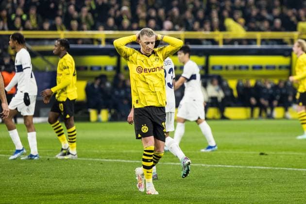 UEFA Champions League: Borussia Dortmund - FC Paris Saint-Germain; 13.12.2023 Marco Reus (Borussia Dortmund, 11) frustriert nach verpasster Torchance UEFA Champions League Spieltag 6: Borussia Dortmund - FC Paris Saint-Germain, Dortmund, SIGNAL IDUNA PARK am 13.12.2023 DFL REGULATIONS PROHIBIT ANY USE OF PHOTOGRAPHS AS IMAGE SEQUENCES AND OR QUASI-VIDEO. Copyright: xBEAUTIFULxSPORTS Wunderlx