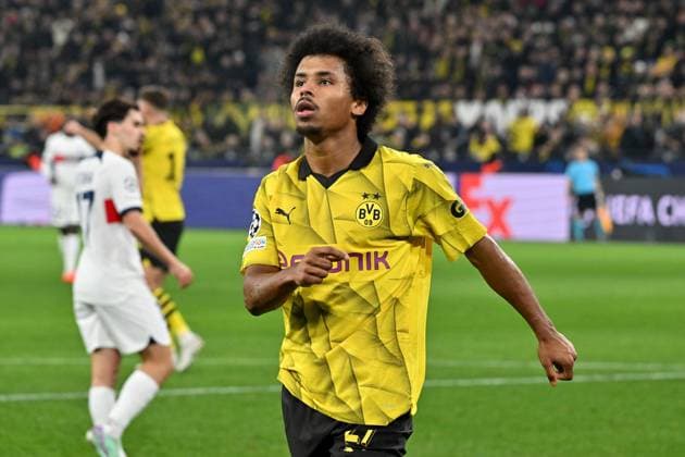 13.12.2023, xsltx, Fussball UEFA Champions League, Borussia Dortmund - Paris St.Germain PSG emspor, v.l. Karim Adeyemi (Borussia Dortmund) (DFL DFB REGULATIONS PROHIBIT ANY USE OF PHOTOGRAPHS as IMAGE SEQUENCES and or QUASI-VIDEO) Dortmund