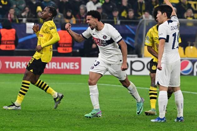 Torjubel zum 1:1 durch Warren Zaire-Emery 33 (Paris Saint-Germain), Borussia Dortmund vs. Paris Saint-Germain, Fussball, Champions League, Gruppenphase, 13.12.2023 Dortmund Nordrhein-Westfalen Deutschland