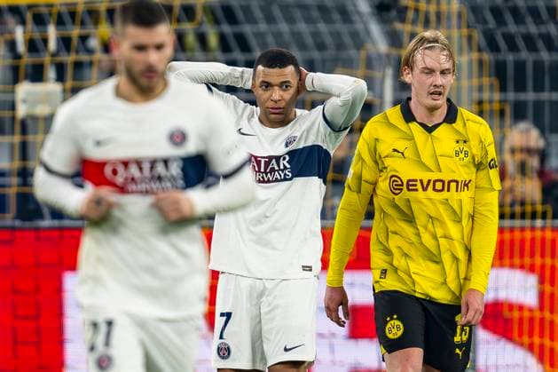 Fußball: Champions League. 6. Spieltag: Borussia Dortmund - Paris St. Germain am 13.12.2023 im Signal-Iduna-Park: PSGs Kylian Mbappe ärgert sich. WICHTIGER HINWEIS: Gemäß den Vorgaben der UEFA ist es untersagt, in dem Stadion und oder vom Spiel angefertigte Fotoaufnahmen in Form von Sequenzbildern und oder videoähnlichen Fotostrecken zu verwerten bzw. verwerten zu lassen. Copyright: xKirchner DavidxInderliedx