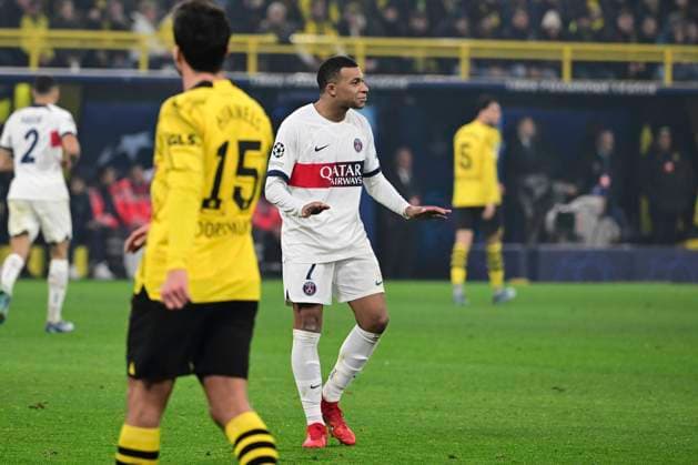 Kylian Mbappe 7 (Paris Saint-Germain), Borussia Dortmund vs. Paris Saint-Germain, Fussball, Champions League, Gruppenphase, 13.12.2023 Dortmund Nordrhein-Westfalen Deutschland