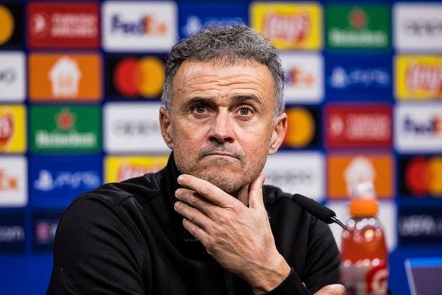 UEFA Champions League: Borussia Dortmund - FC Paris Saint-Germain; 13.12.2023 Luis Enrique (Trainer FC Paris Saint-Germain) in der Pressekonferenz UEFA Champions League Spieltag 6: Borussia Dortmund - FC Paris Saint-Germain, Dortmund, SIGNAL IDUNA PARK am 13.12.2023 DFL REGULATIONS PROHIBIT ANY USE OF PHOTOGRAPHS AS IMAGE SEQUENCES AND OR QUASI-VIDEO. Copyright: xBEAUTIFULxSPORTS Wunderlx