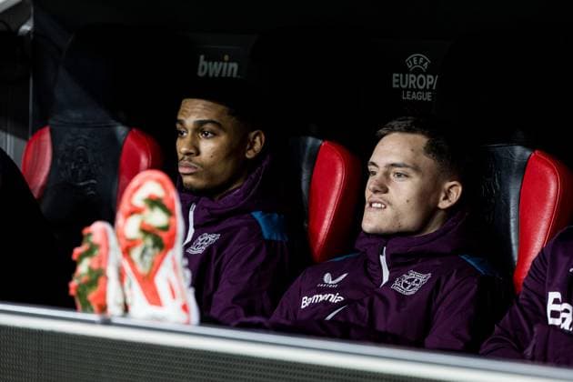 UEFA Europa League: Bayer 04 Leverkusen - Molde FK; 14.12.2023 Florian Wirtz (Bayer 04 Leverkusen, 10) auf der Bank UEFA Europa League 6. Spieltag: Bayer 04 Leverkusen - 1Molde FK, BayArena Leverkusen am 14.12.2023 DFL REGULATIONS PROHIBIT ANY USE OF PHOTOGRAPHS AS IMAGE SEQUENCES AND OR QUASI-VIDEO. Copyright: xBEAUTIFULxSPORTS Wunderlx