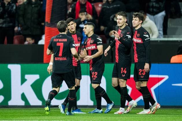 UEFA Europa League: Bayer 04 Leverkusen - Molde FK; 14.12.2023 Jubel zum 1:0 durch Patrick Schick (Bayer 04 Leverkusen, 14) UEFA Europa League 6. Spieltag: Bayer 04 Leverkusen - 1Molde FK, BayArena Leverkusen am 14.12.2023 DFL REGULATIONS PROHIBIT ANY USE OF PHOTOGRAPHS AS IMAGE SEQUENCES AND OR QUASI-VIDEO. Copyright: xBEAUTIFULxSPORTS Wunderlx